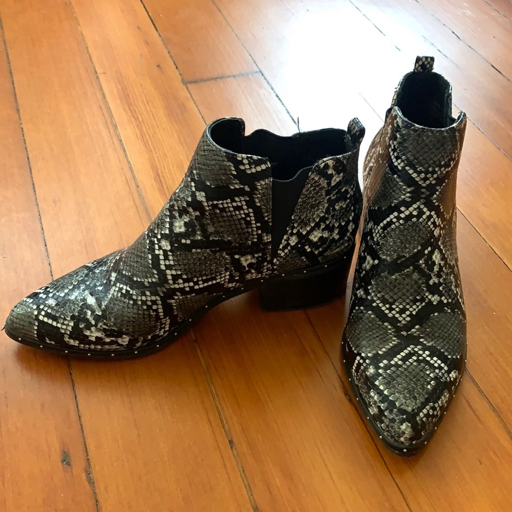 snake skin booties